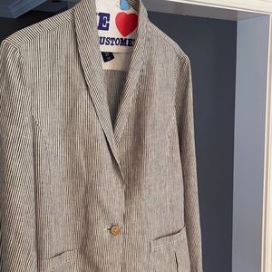One Button Linen Blazer